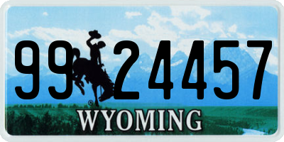 WY license plate 9924457