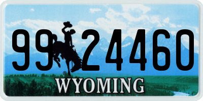WY license plate 9924460