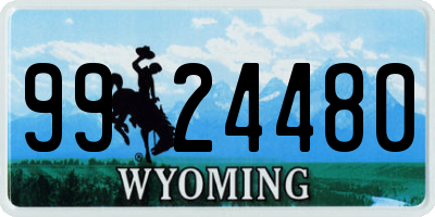 WY license plate 9924480