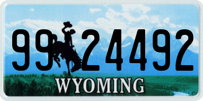 WY license plate 9924492