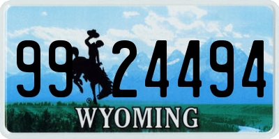WY license plate 9924494