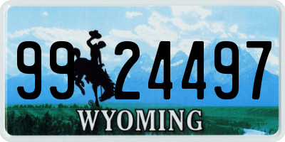 WY license plate 9924497