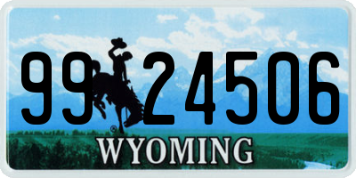 WY license plate 9924506