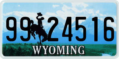 WY license plate 9924516