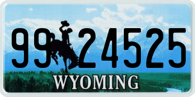 WY license plate 9924525