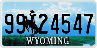 WY license plate 9924547