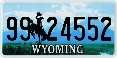 WY license plate 9924552