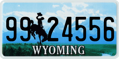 WY license plate 9924556