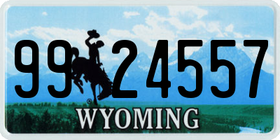 WY license plate 9924557