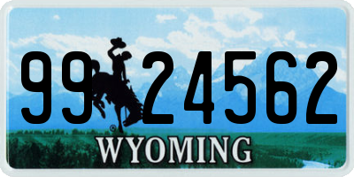 WY license plate 9924562
