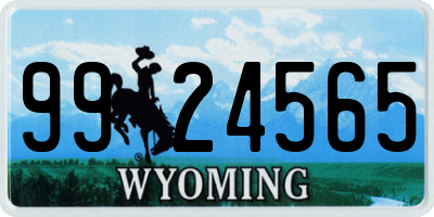 WY license plate 9924565
