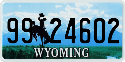 WY license plate 9924602