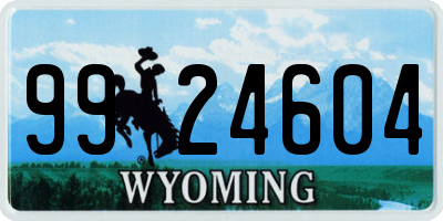 WY license plate 9924604
