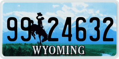 WY license plate 9924632