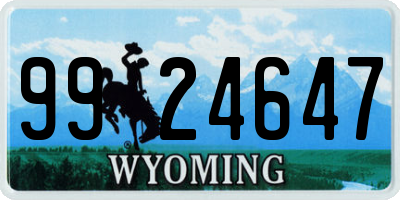 WY license plate 9924647