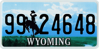 WY license plate 9924648