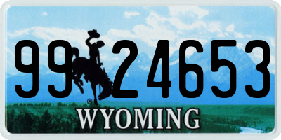 WY license plate 9924653