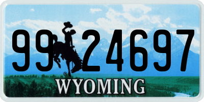 WY license plate 9924697
