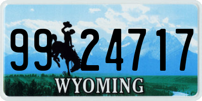 WY license plate 9924717