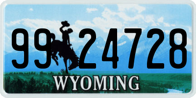 WY license plate 9924728
