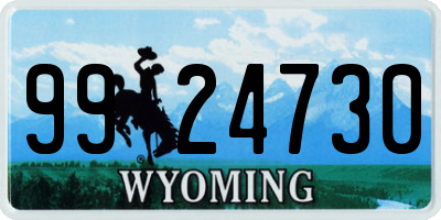 WY license plate 9924730