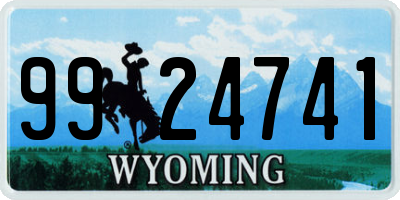 WY license plate 9924741