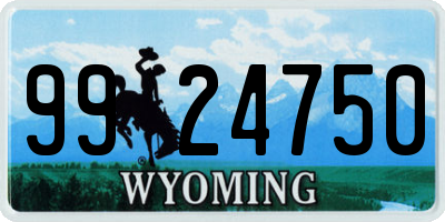 WY license plate 9924750