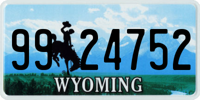 WY license plate 9924752