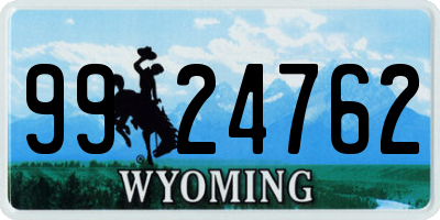 WY license plate 9924762