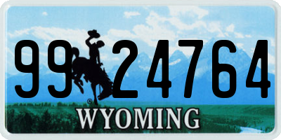 WY license plate 9924764