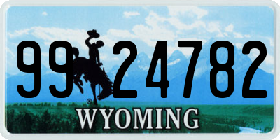 WY license plate 9924782