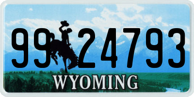 WY license plate 9924793