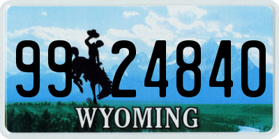 WY license plate 9924840