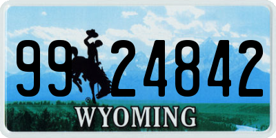 WY license plate 9924842
