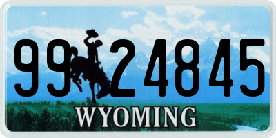WY license plate 9924845