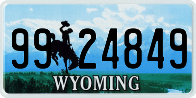 WY license plate 9924849