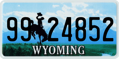 WY license plate 9924852