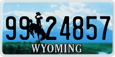WY license plate 9924857