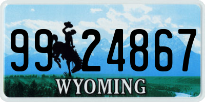 WY license plate 9924867
