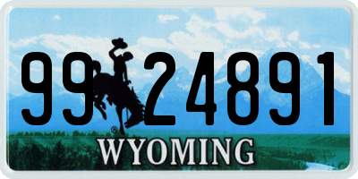WY license plate 9924891