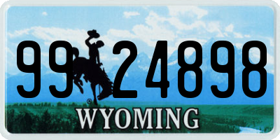 WY license plate 9924898