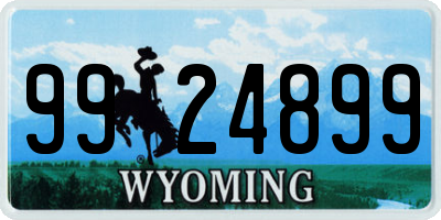 WY license plate 9924899