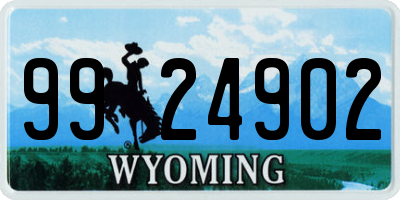 WY license plate 9924902