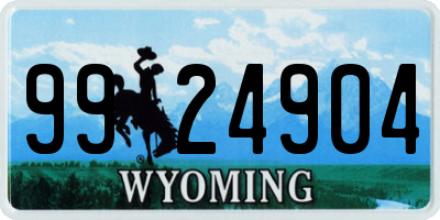 WY license plate 9924904