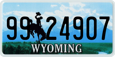 WY license plate 9924907