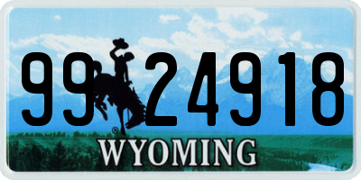 WY license plate 9924918