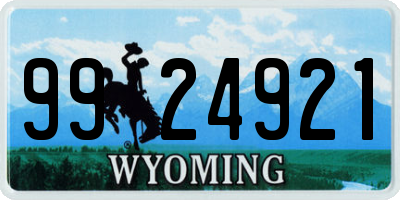 WY license plate 9924921