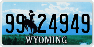 WY license plate 9924949