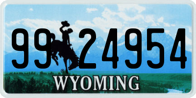 WY license plate 9924954