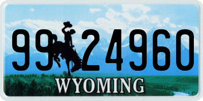 WY license plate 9924960